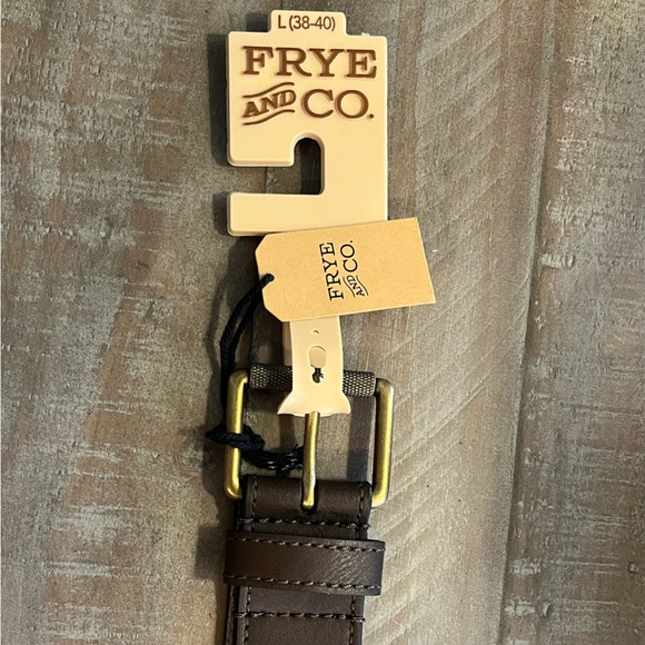 Fry and Co. Men's Brown Belt with Brass Buckle, Sz L (38-40) - Picture 4 of 7